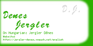 denes jergler business card